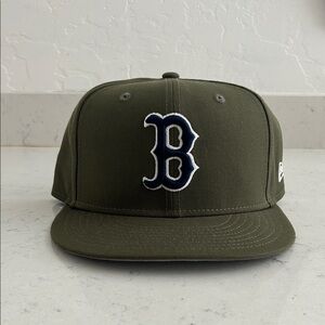 Boston Red Sox New Era 9Fifty Olive Green Cap